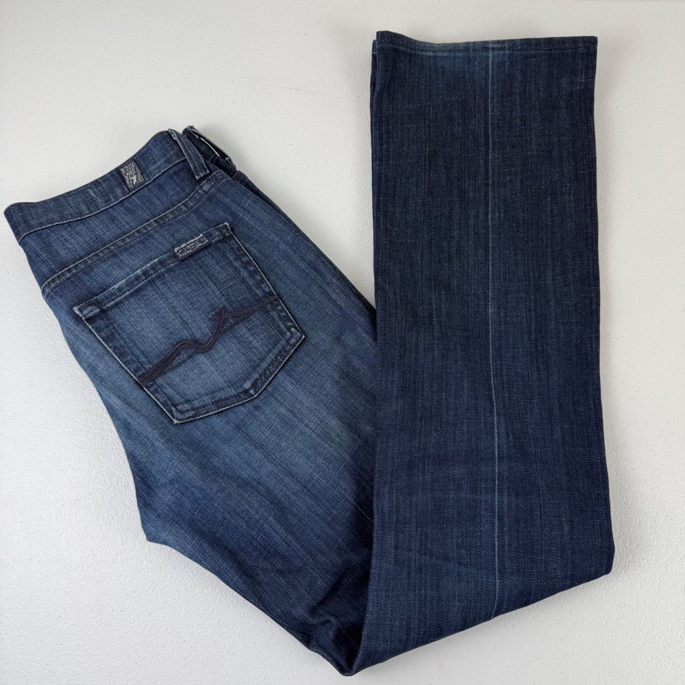 7 For All Mankind Womens High Waist Bootcut Jeans Dark Wash Blue Size 29 USA